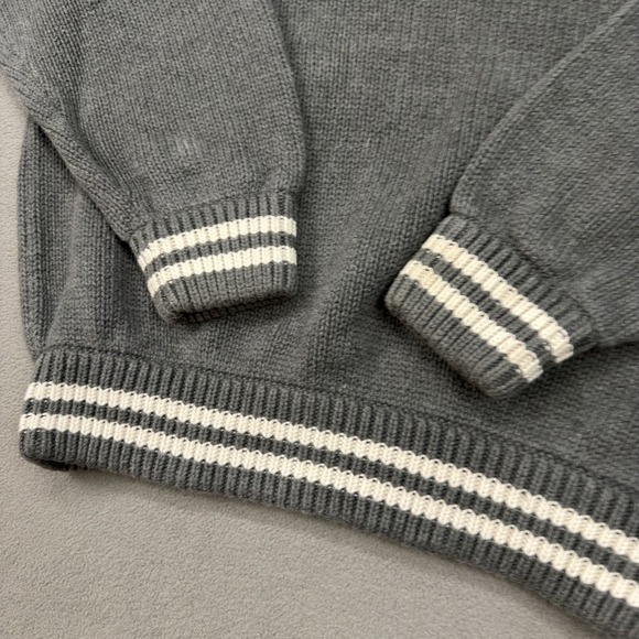 Vintage 90s Tommy Hilfiger Heavy Knit Sweater Mens XXL Gray Spell Out Preppy - Picture 5 of 11